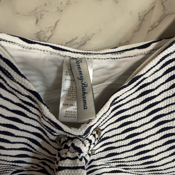 NEW Tommy Bahama Women's Island Cays Stripe Tankini Top Swimwear Size L - Picture 4 of 11